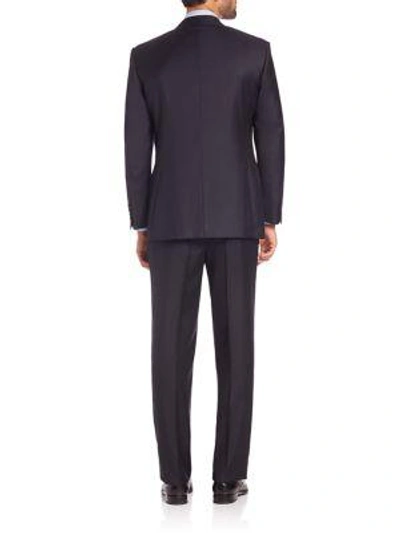 Shop Canali Men's Wool Two-button Suit In Navy