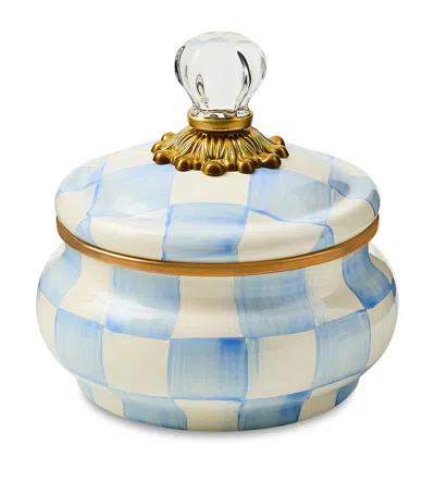 Mackenzie-childs Sky Check Squashed Pot In Multi