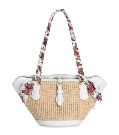 Dolce & Gabbana Borsa A Spalla Coffa Capri In Rafia Con Stampa Floreale Dolce E Gabbana In Multi