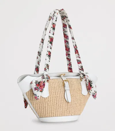 Dolce & Gabbana Borsa A Spalla Coffa Capri In Rafia Con Stampa Floreale Dolce E Gabbana In Multi