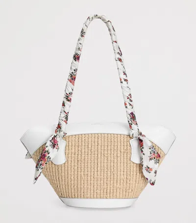 Dolce & Gabbana Borsa A Spalla Coffa Capri In Rafia Con Stampa Floreale Dolce E Gabbana In Multi