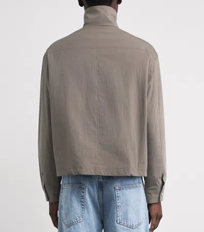 Frame Cotton-blend Jacket In Gray