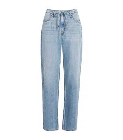 Rag & Bone Drawstring Phoebe Wide-leg Jeans In Blue