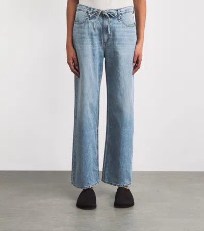Rag & Bone Drawstring Phoebe Wide-leg Jeans In Blue