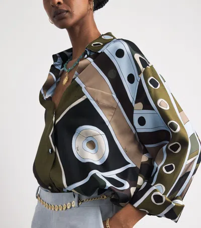Pucci Silk Oversized Printed Shirt In Multi
