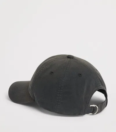 Acne Studios Cotton Logo Cap In Black