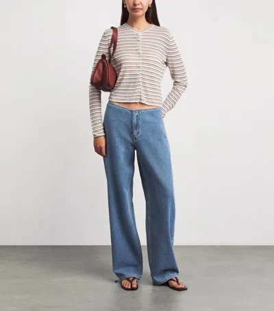 Still Here Drawstring Sport Wide-leg Jeans In Multi