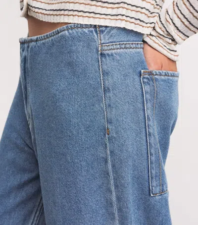 Still Here Drawstring Sport Wide-leg Jeans In Multi