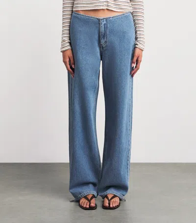 Still Here Drawstring Sport Wide-leg Jeans In Multi