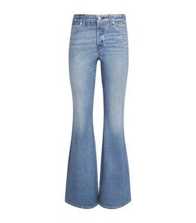 Rag & Bone Rb Miramar Ponte Dahlia Mid Rise Flare Jeans In Blue