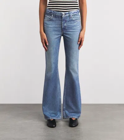 Rag & Bone Rb Miramar Ponte Dahlia Mid Rise Flare Jeans In Blue
