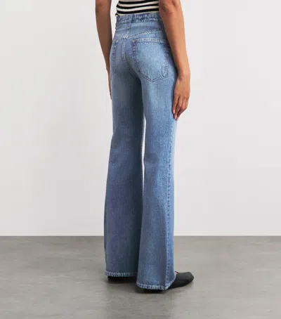 Rag & Bone Rb Miramar Ponte Dahlia Mid Rise Flare Jeans In Blue