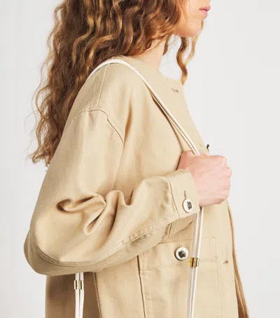 Sandro Paris Denim Jacket In Brown