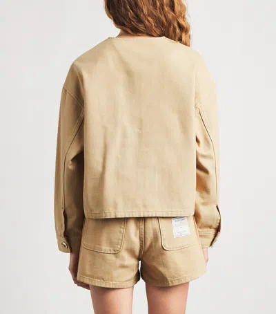 Sandro Paris Denim Jacket In Brown