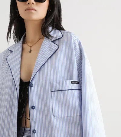 Dolce & Gabbana Button Up Top In Blue