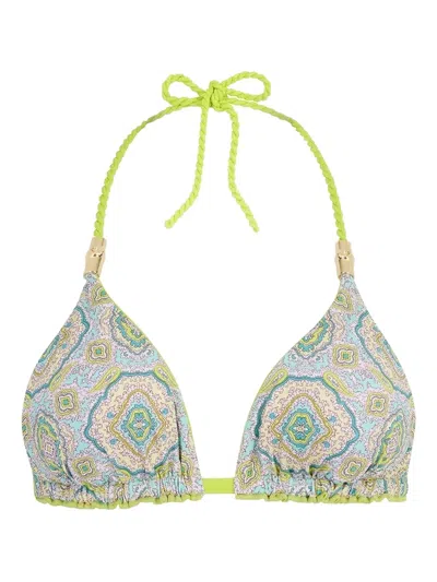 Heidi Klein 하시엔다 리버서블 트라이앵글 비키니 탑 In Green