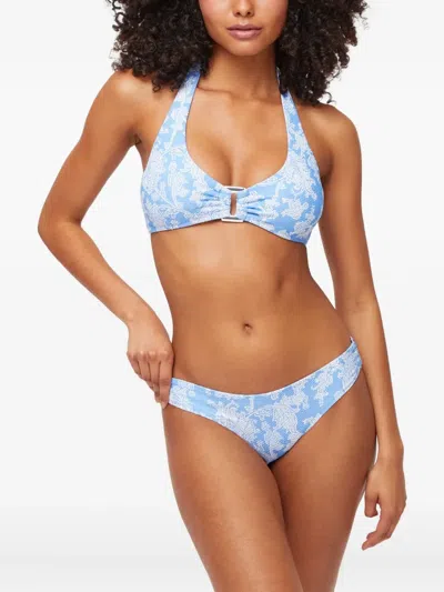 Heidi Klein 플라야 파라이소 홀터 넥 비키니 탑 In Blue