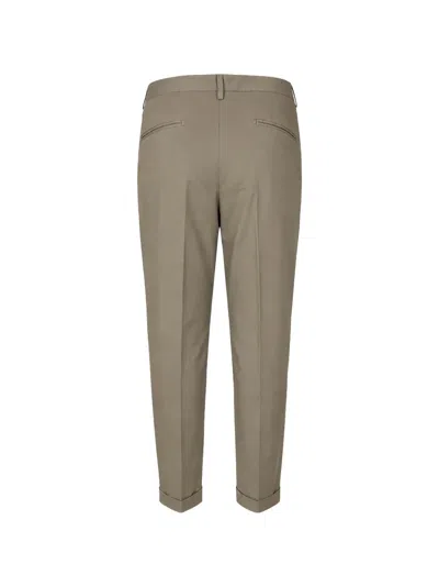 Devore Pleated Turned-up Trousers In Gray