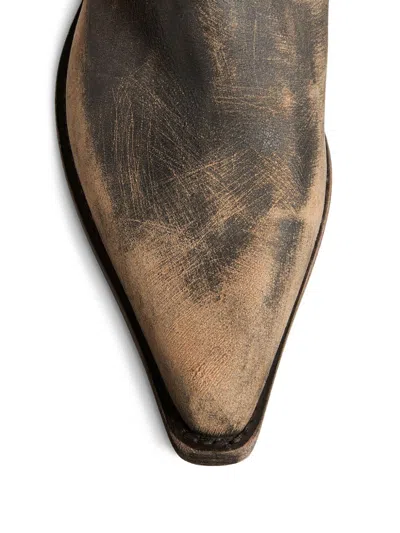 Khaite Calf Leather Pointed-toe Boots In Brown