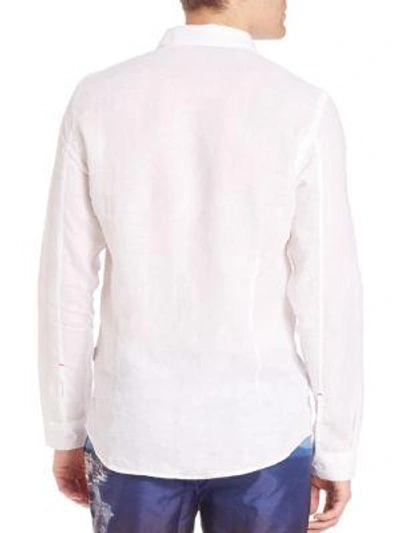 Shop Orlebar Brown Morton Tailored Cotton Button-down Shirt In White