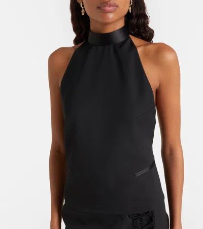 Alexander Mcqueen Halterneck Backless Top In Black