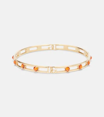 Dolce & Gabbana Dg Embellished Bangle In Gold