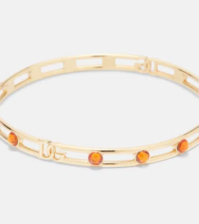 Dolce & Gabbana Dg Embellished Bangle In Gold