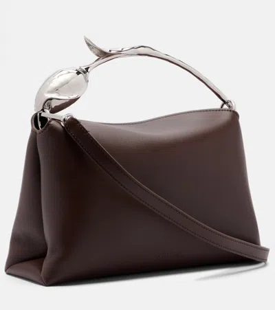 Erdem Bloom Medium Leather Shoulder Bag In Red