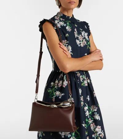 Erdem Bloom Medium Leather Shoulder Bag In Red