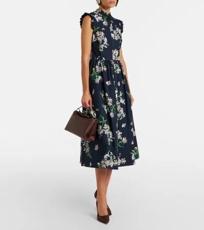 Erdem Bloom Medium Leather Shoulder Bag In Red