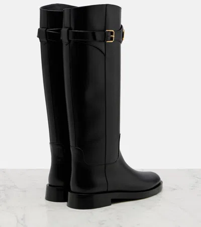 Valentino Garavani Vlogo Signature Calfskin Boot 30mm Woman Black 41.5 In Black