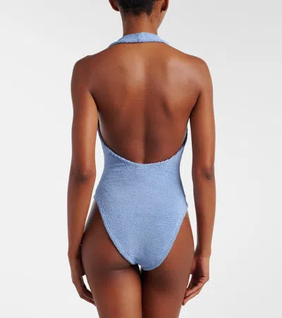 Hunza G Crinkle One-piece Swimsuit In Blue