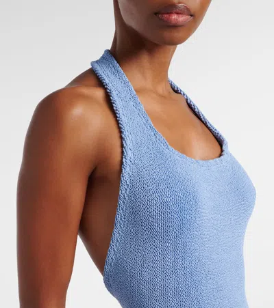 Hunza G Crinkle One-piece Swimsuit In Blue