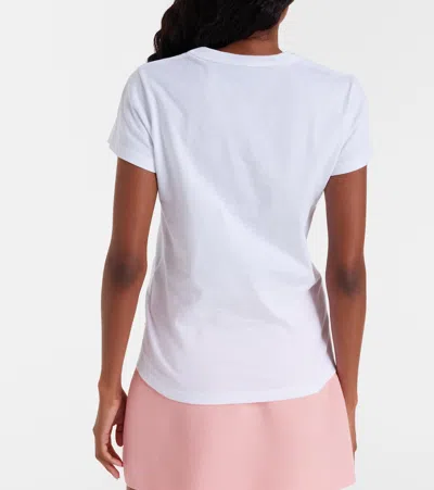 Valentino Womens Bianco Text-print Round-neck Cotton T-shirt In White
