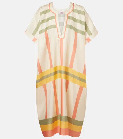 Eres Berlingot Printed Silk-twill Kaftan In White