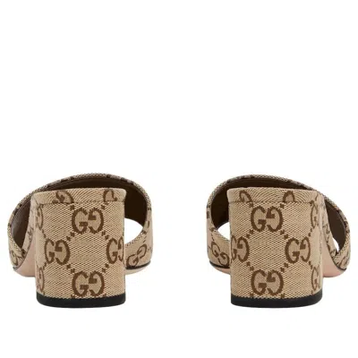 Gucci 55mm Siaga Gg Monogram Canvas Block-heel Sandals In Animal Print