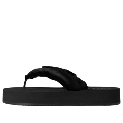 Balenciaga Jet Leg Platform Flip Flops In Viscose In Black