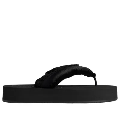 Balenciaga Jet Leg Platform Flip Flops In Viscose In Black