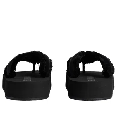Balenciaga Jet Leg Platform Flip Flops In Viscose In Black