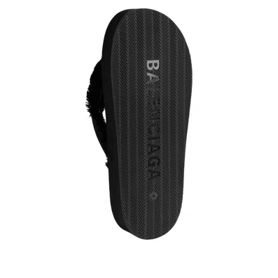 Balenciaga Jet Leg Platform Flip Flops In Viscose In Black