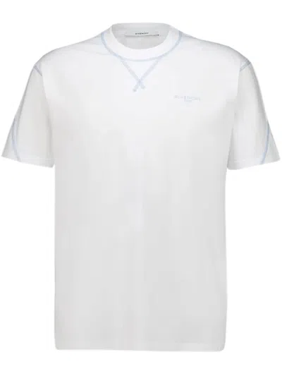 Givenchy Contrast-stitch T-shirt In White
