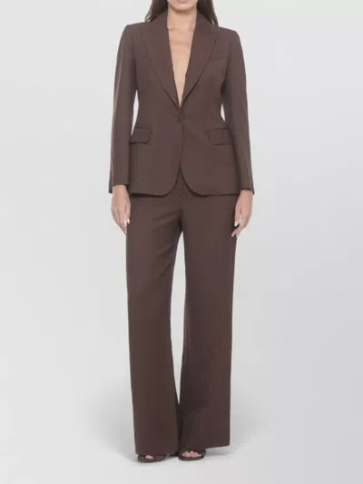 P.a.r.o.s.h Double Breasted Blazer Structured Shoulders In Brown