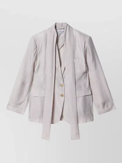 Acne Studios Tailored Jacket Back Vent Button Cuffs In White