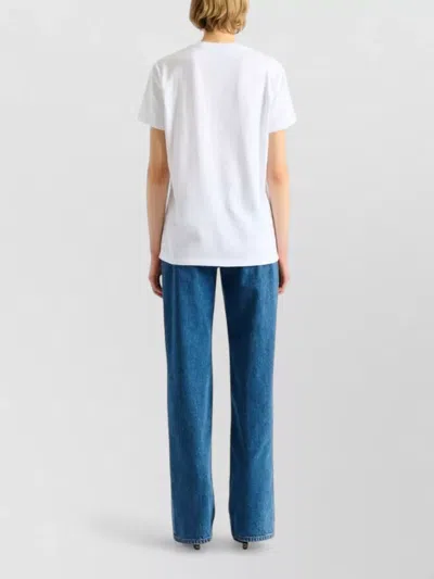 Balmain Crew Neck Nylon Blend Silk Top In White