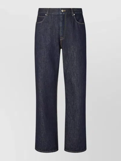 Fendi Straight Leg Denim Trousers With Five Pockets In Blue