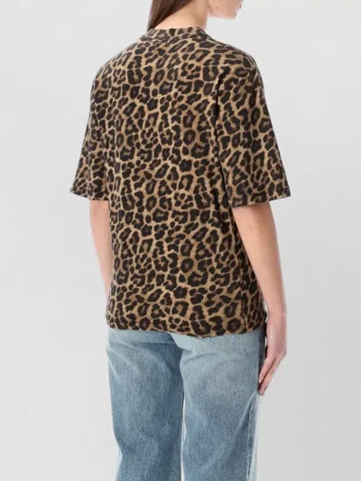 Anine Bing Beth Mini Dress Black And Brown Leopard In Animal Print