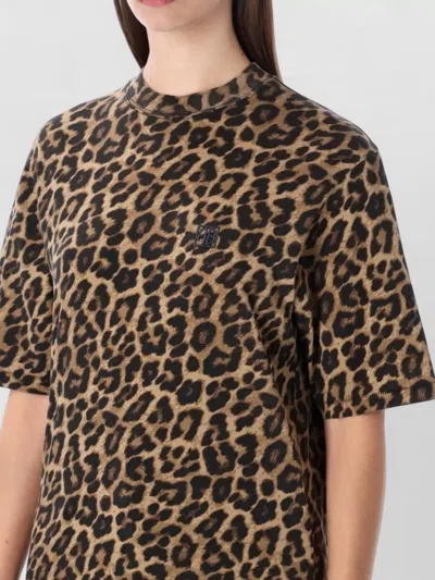 Anine Bing Beth Mini Dress Black And Brown Leopard In Animal Print