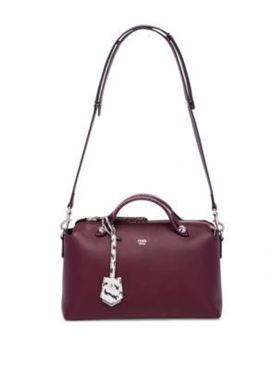 Shop Fendi By The Way Leather & Snakeskin Satchel In Dove