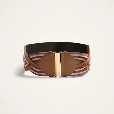 La Doublej Rainbow Belt In Brown
