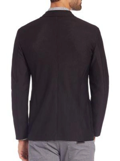 Shop Armani Collezioni Mesh Jacket In Black